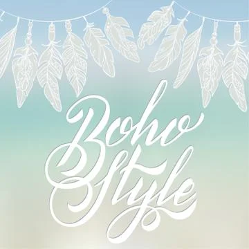 Vector Lettering Boho Style. Calligraphy Words Stock Illustration