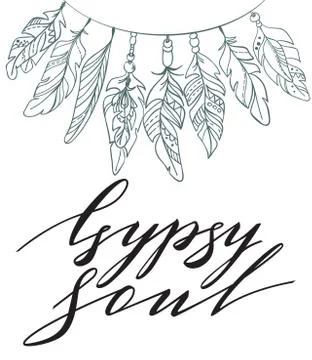 Vector Lettering Boho Style. Calligraphy Words Stock Illustration