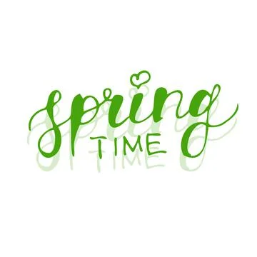 Vector lettering card word Spring Stock Illustration