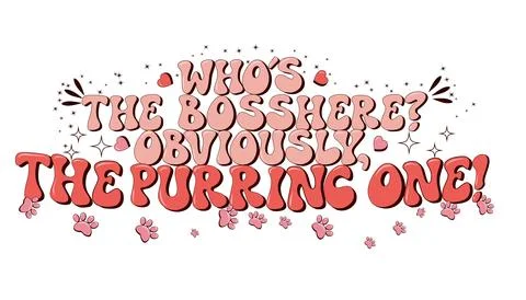 Vector lettering with cats Stock Illustration