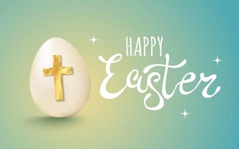 Vector lettering for Easter. Vector banner with lettering Happy Easter and .. Stock Illustration