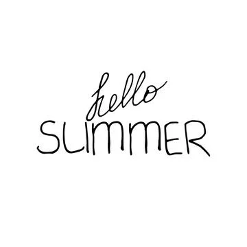 Vector lettering hand drawning phrase Hello summer Illustrazione stock