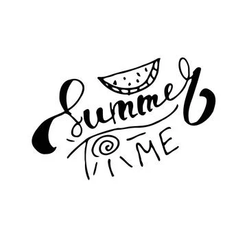 Vector lettering hand drawning phrase Summer time Illustrazione stock