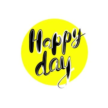 Vector lettering happy day Illustrazione stock