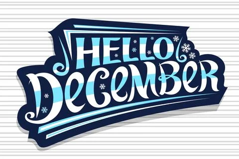 Vector lettering Hello December Stock Illustration