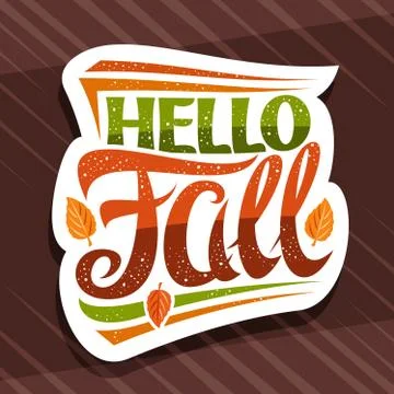 Vector lettering Hello Fall Stock Illustration
