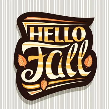 Vector lettering Hello Fall Stock Illustration