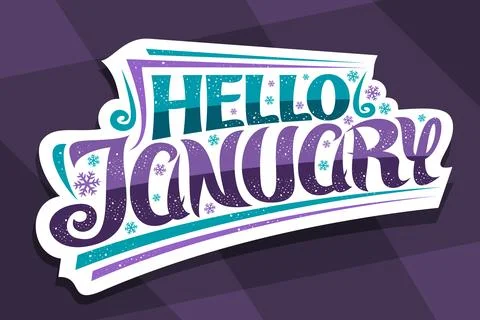 Vector lettering Hello January Stock Illustration