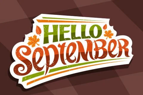 Vector lettering Hello September Stock Illustration