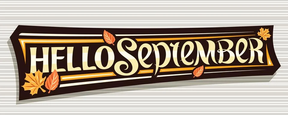 Vector lettering Hello September Stock Illustration