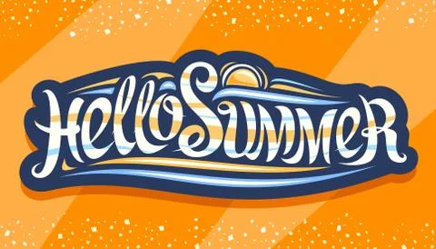 Vector lettering Hello Summer Stock Illustration