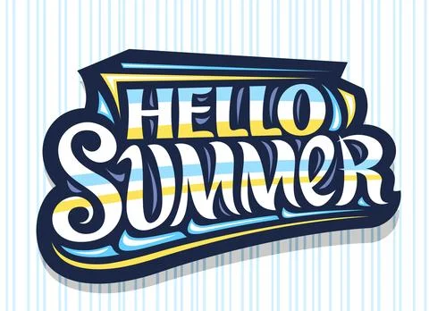 Vector lettering Hello Summer Stock Illustration