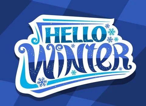 Vector lettering Hello Winter Stock-Illustration