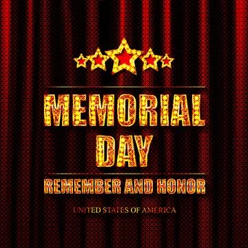 Vector lettering Memorial Day. Stock Illustration