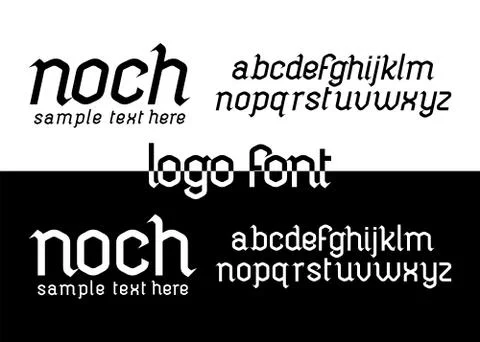 Vector Lettering or Font Style for logo design black and white Stock Illustration
