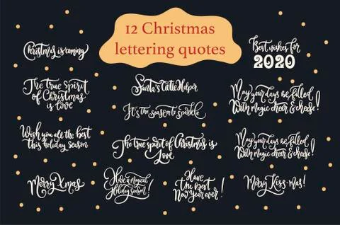 Vector lettering quotes quotes. Merry Christmas. Stock Illustration