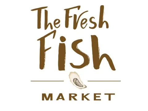 Vector lettering of text The fresh fish market Illustrazione stock