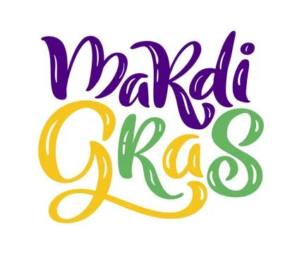 Vector lettering text for Mardi Gras carnival, filigree calligraphic font with Stock-Illustration