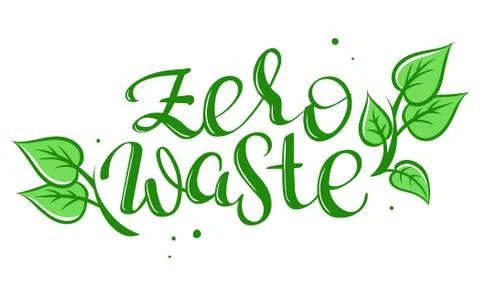 Vector lettering words - Zero Waste - Stock Illustration