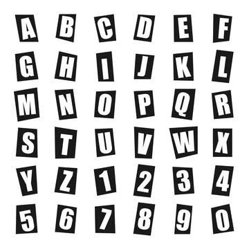Vector letters of the alphabet cut out on a die Stock Illustration