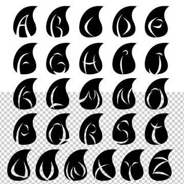 Vector letters. Oil. The black. Ilustração Stock