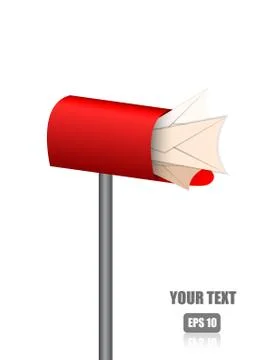 Vector : Letters in red mail box Stock Illustration