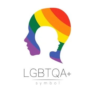 Vector LGBTQA symbol. Pride flag background. Icon for gay, lesbian, bisexual Stock Illustration