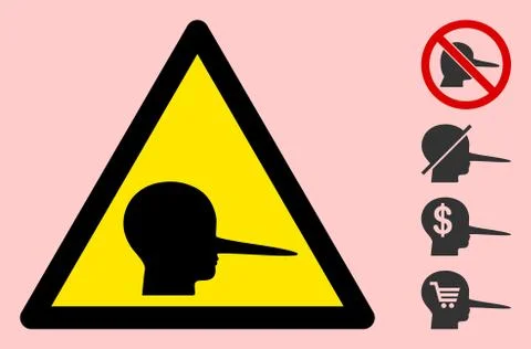 Vector Liar Warning Triangle Sign Icon Illustrazione stock