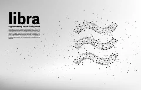 Vector libra digital currency icon from Polygon dot connect line. Concept for Stock Illustration