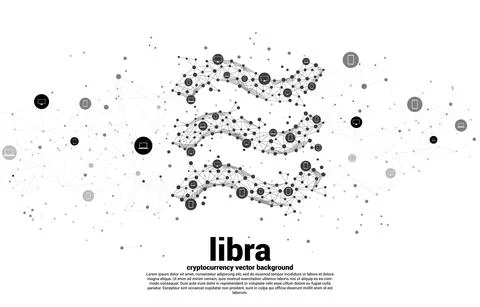 Vector libra digital currency icon from Polygon dot connect line and mobile d Stock Illustration