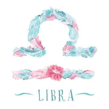 Vector Libra Zodiac Sign Stock Illustration
