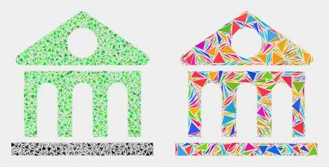 Vector Library Building Mosaic Icon of Triangle Elements Stock Illustration
