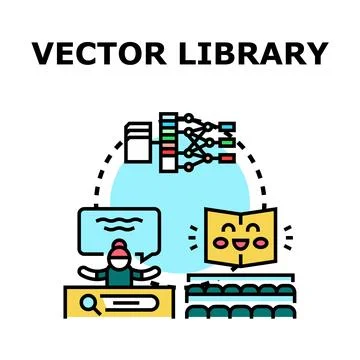 Vector library knowledge sharing concept illustration Stock Illustration