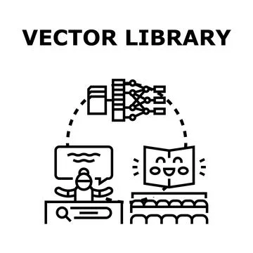 Vector library knowledge sharing concept illustration Stock Illustration