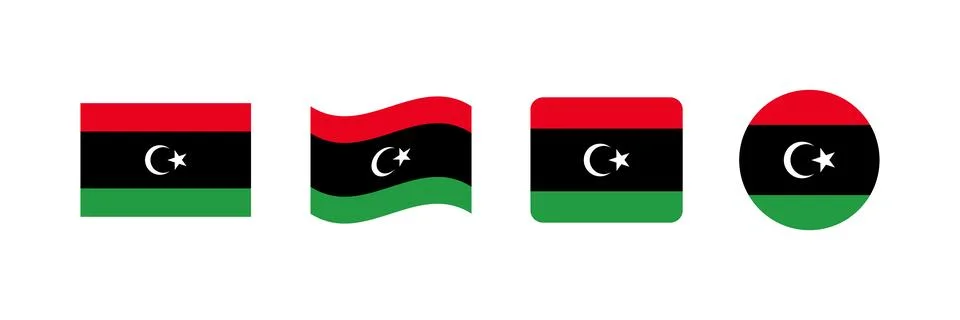 Vector Libya flag. Set of Libya Flags Collection. Stock Illustration