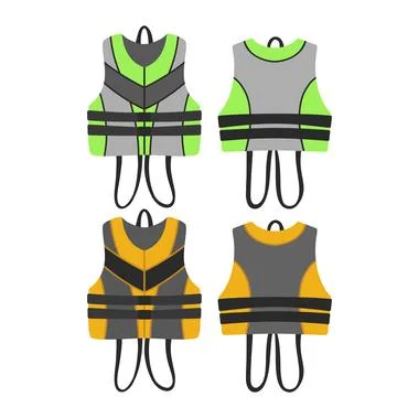 Vector life jackets. Safety jacket security icon Stock Illustration