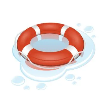 Vector lifebuoy with water. Stock Illustration