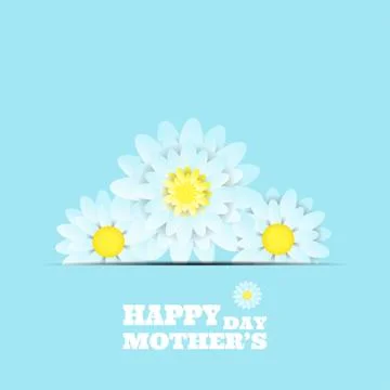 Vector light blue background for Mother's Day with flowers insert in the po.. Stock Illustration