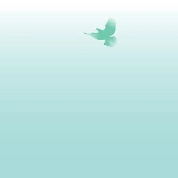 Vector light-blue blurry background.. Dove flying in the sky Stock Illustration