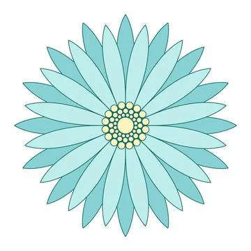 Vector light blue contouring flower. Linear drawing. Stock-Illustration