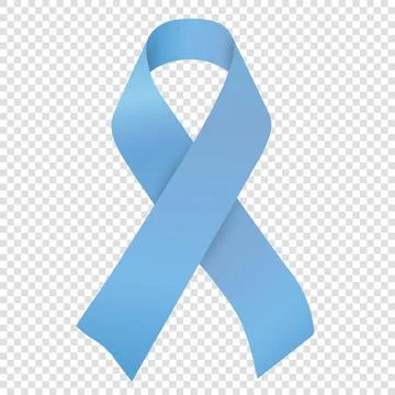 Vector light blue ribbon symbol isolated for Prostate Cancer Awareness campaign Stock Illustration