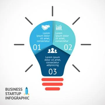 Vector light buble infographic. Template for circle diagram, graph, presentation Stock Illustration