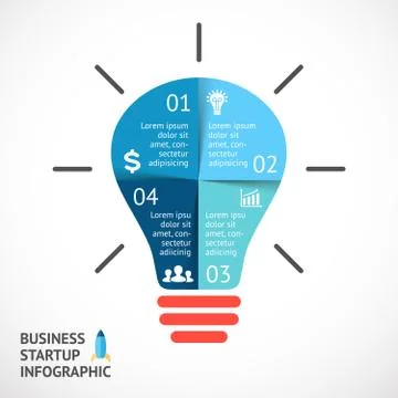 Vector light buble infographic. Template for circle diagram, graph, presentation Stock Illustration