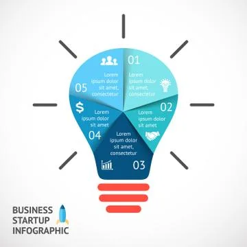 Vector light buble infographic. Template for circle diagram, graph, presentation Stock Illustration