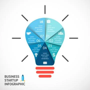 Vector light buble infographic. Template for circle diagram, graph, presentation Stock Illustration