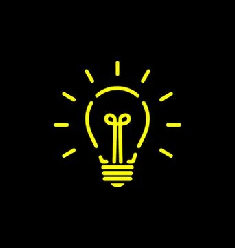 Vector light bulb icon with concept of idea. Brainstorming. Stock Illustration