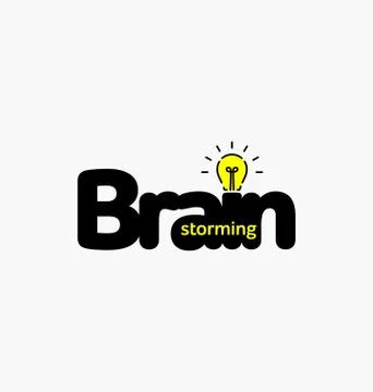 Vector light bulb icon with concept of idea. Brainstorming. Stock Illustration