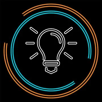 Vector light bulb icon - idea concept, energy power symbol Stock Illustration