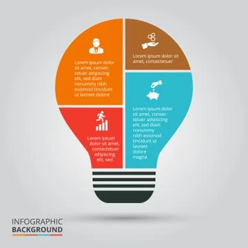 Vector light bulb for infographic. Stock Illustration