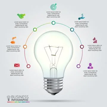 Vector light bulb for infographic. Stock Illustration